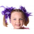 Purple & White Chandelle Feather Hair and Cuff Ties